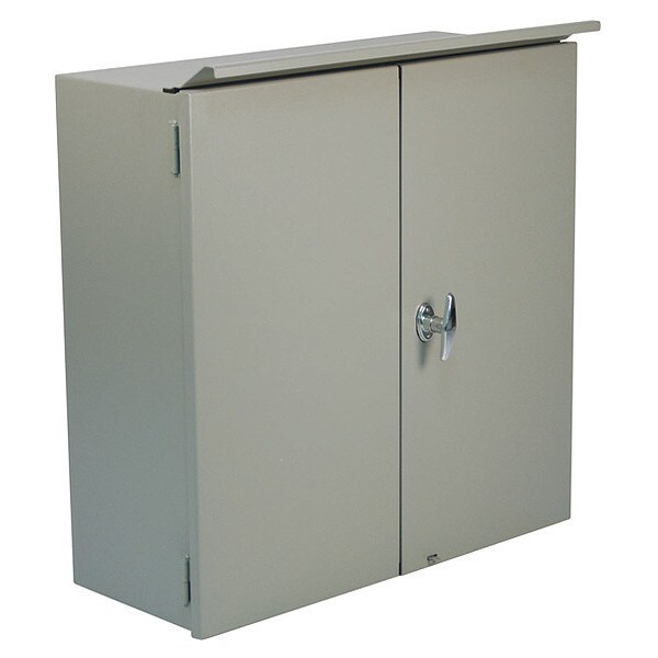 Non-lock T Handle Electrical Enclosures, 48 in H, 16 in D, 48 in W, NEMA 3R, Carbon Steel
