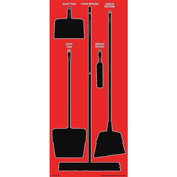 Store-Boards, 68x30 in, Black/Red, Ultra Aluma-Lite