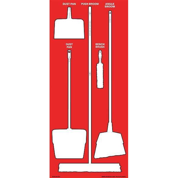 Store-Boards, 68x30 in, White/Red, Accu-Shield