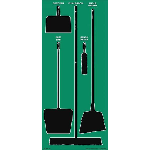 Shadow Board, 68 in H, 30 in W, Green