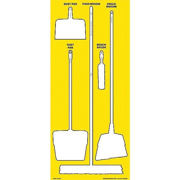 Shadow Board, Accu-Shield, Yellow, 68 in. H