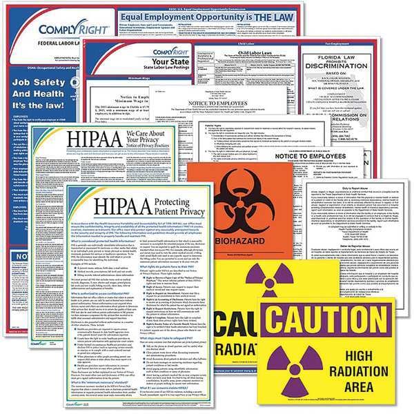 Labor Law Poster, 25 3/8 in H x, 36 3/8 in W, Plastic
