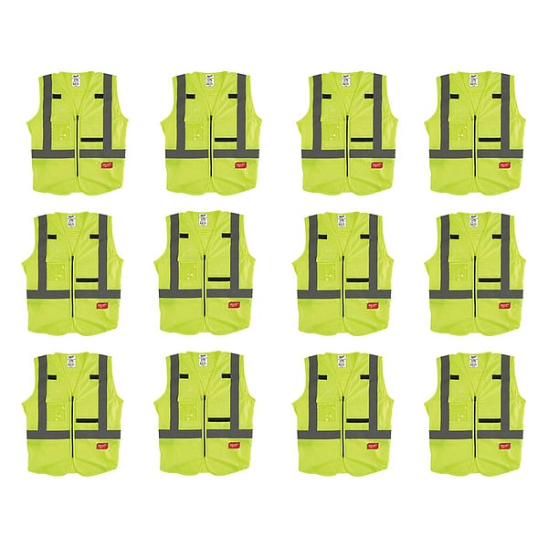 High Visibility Vest, 12 pk, L/XL