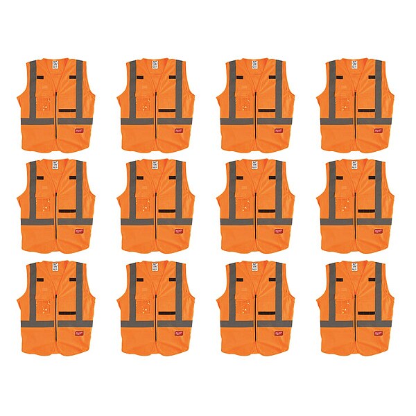 High Visibility Vest, 12 pk, L/XL