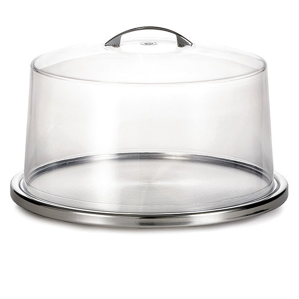 Cake Plate/Cover St-Ps Cvr, SS Base, 13"X8