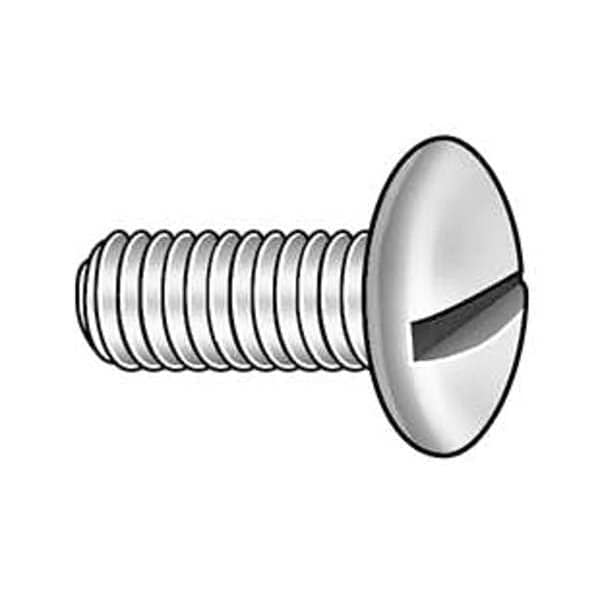 3/8"-16 x 1 in Slotted Truss Machine Screw, Zinc Plated Steel, 100 PK