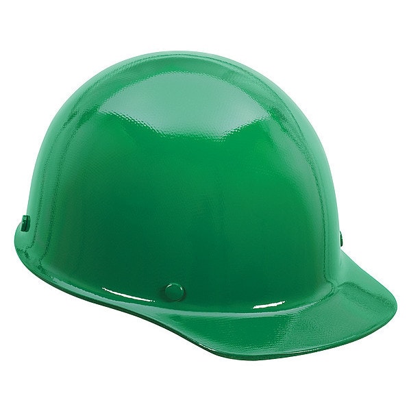 Hard Hat, Front Brim, Phenolic, Pinlock Suspension, Green, Fits Hat Size 6-1/2 to 8