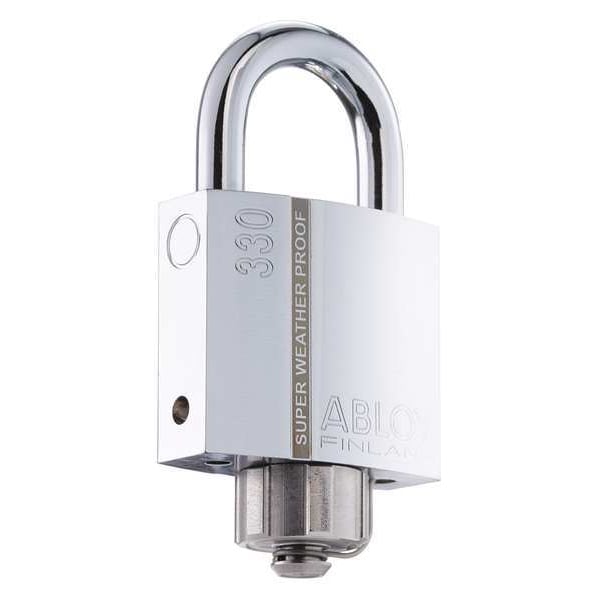Padlock, Keyed Different, Long Shackle, Rectangular Brass Body, Hardened Steel Shackle, 1 in W