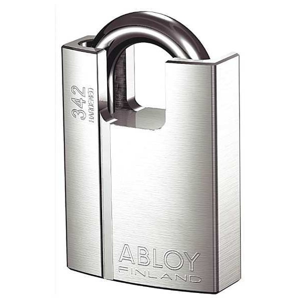 Padlock, Keyed Different, Partially Hidden Shackle, Rectangular Brass Body, Hardened Steel Shackle