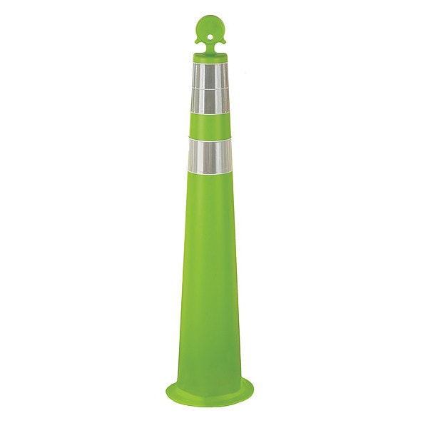 Channelizer Cone, HDPE, High-Intensity Prismatic, 42" Height, 3 lb, Lime