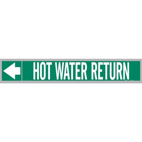 Pipe Marker, Hot Wtr Return, Wht Leg., 1inH
