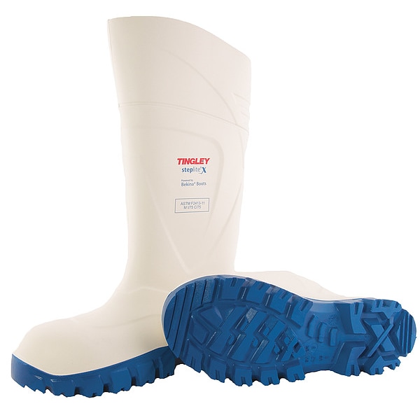 Unisex Steplite X Tall Rubber Boots, Plain Toe, 15 in Height, Blue/White, 11