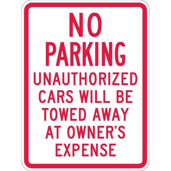 Tow Zone No Parking Sign, 24" x 18, T1-1047-EG_18x24