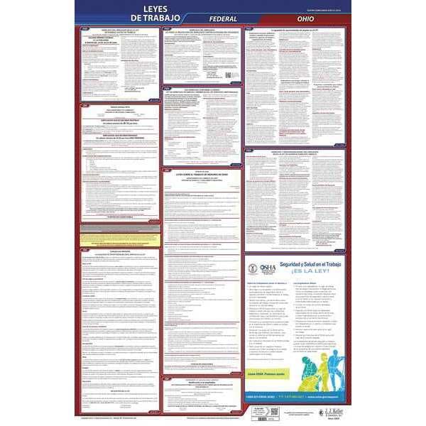 Labor Law Poster, Fed/STA, OH, SP, 40Wx26inH