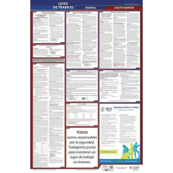 Labor Law Poster, Fed/STA, SD, SP, 40Wx26inH