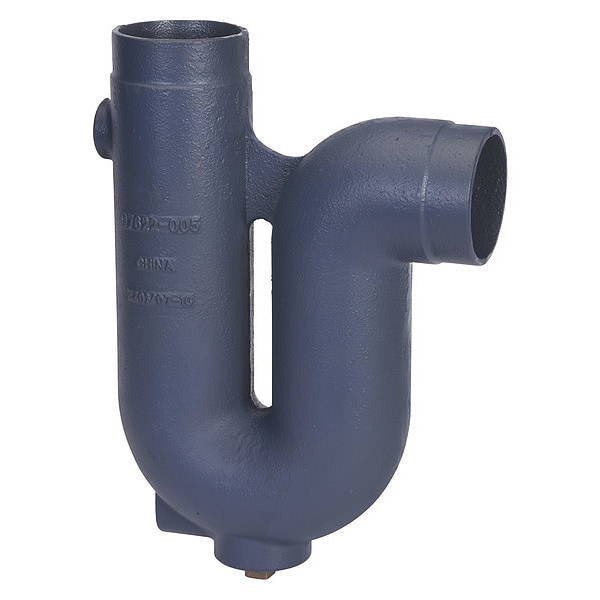 4" Pipe Dia., Cast Iron, Deep Seal Trap