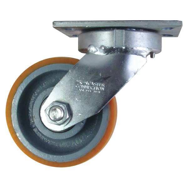Kingpinless Swivel Plate Caster, Polyurethane, 2300 lb