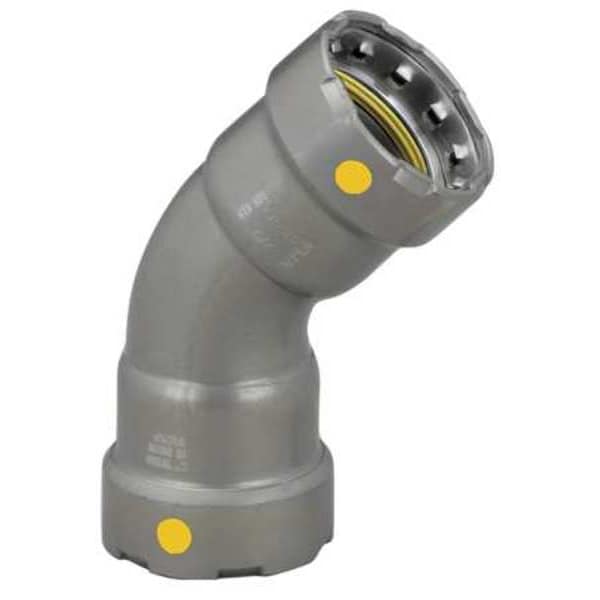 Viega MegaPressG 45 elbow, 1-1/2" x 1-1/2"