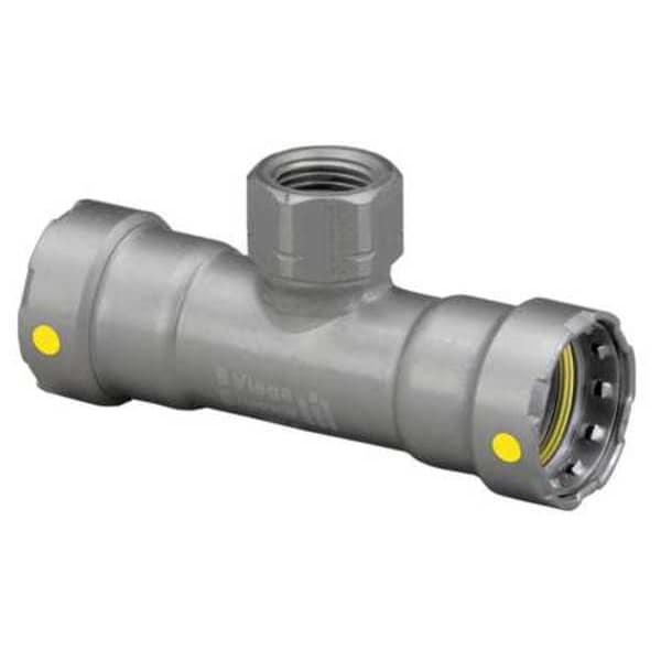 Viega MegaPressG tee, 1" x 1" x 1/2"