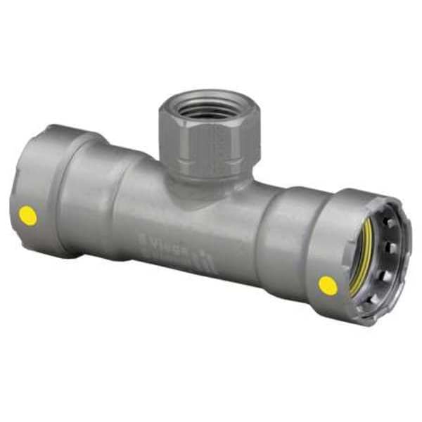 Viega MegaPressG tee, 1-1/2" x 1-1/2" x 3/4"