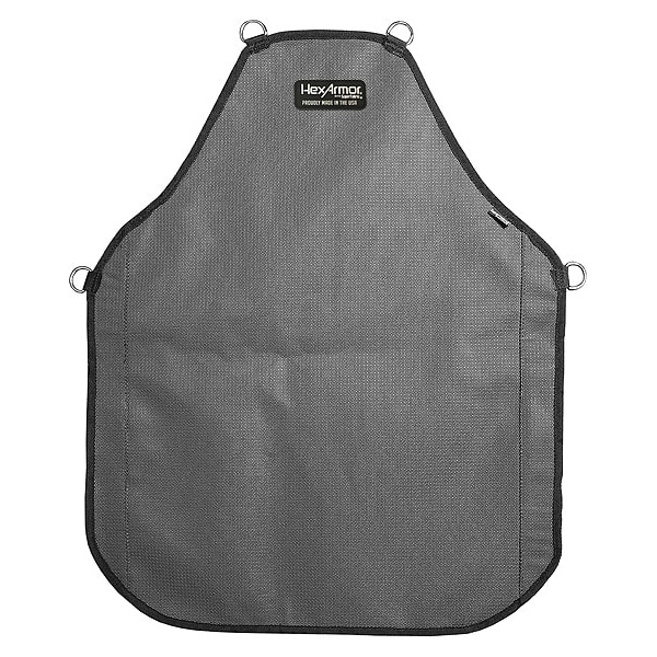 Bib Apron, SuperFabric(R), Gray/Black, 30 in, Universal
