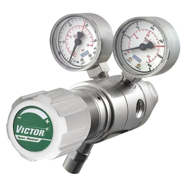 High Purity Gas Regulator, Hydrogen Chloride, Hydrogen Sulfide, Two Stage, 0.825"-14 Inlet