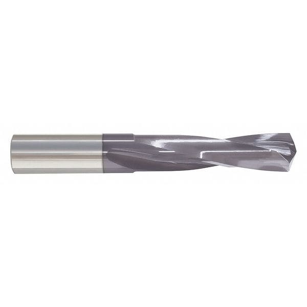 Screw Machine Drill Bit, 9/16 in Size, 135  Degrees Point Angle, Solid Carbide, TiAlN Finish