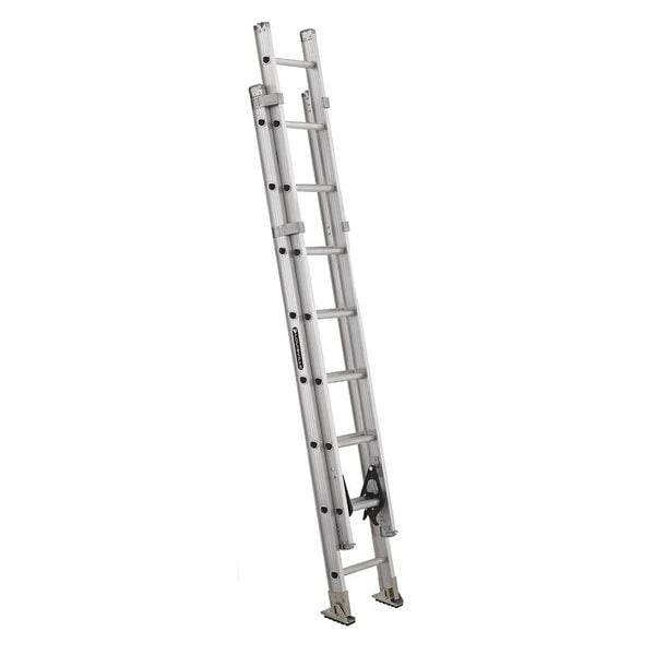16 ft Aluminum Extension Ladder, 375 lb Load Capacity