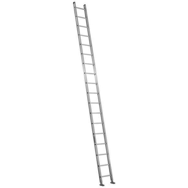 18 ft. Overall H, Straight Ladder, Aluminum, 18 Steps, Natural Finish, 300 lb Load Capacity