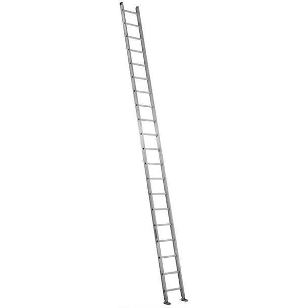 20 ft Overall H, Straight Ladder, Aluminum, Natural Finish, 300 lb Load Capacity