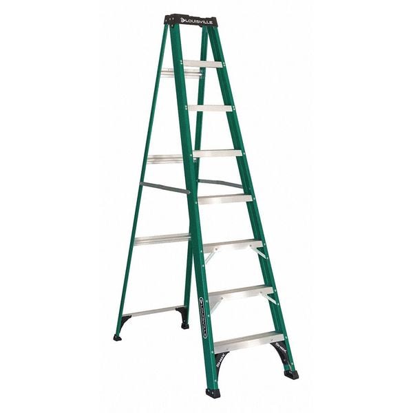 8 ft Fiberglass Stepladder, 225 lb Capacity