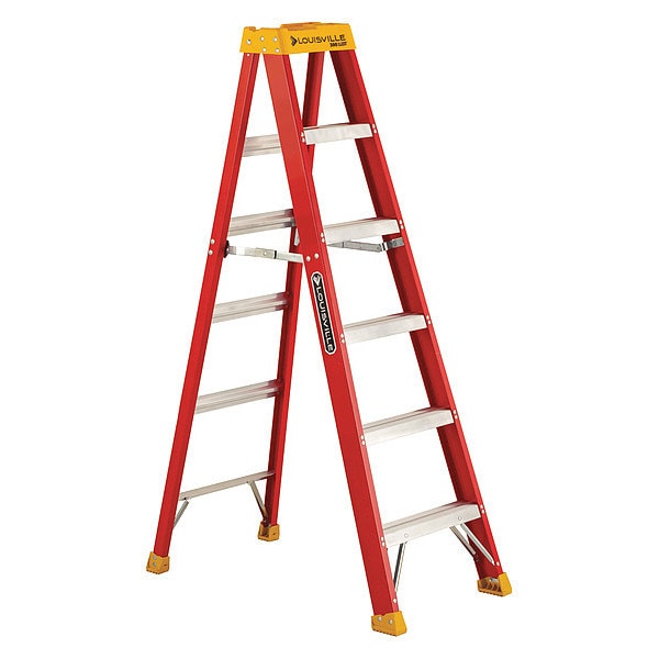 6 ft Fiberglass Stepladder, 300 lb Capacity