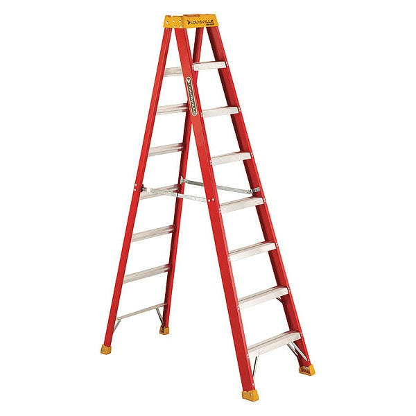 8 ft Fiberglass Stepladder, 300 lb Capacity