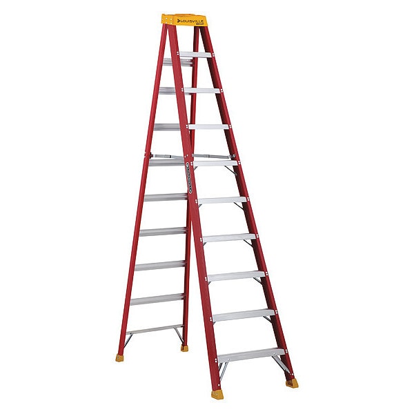 10 ft Fiberglass Stepladder, 300 lb Capacity