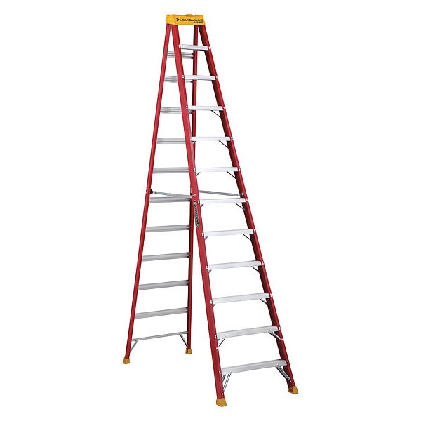 12 ft Fiberglass Stepladder, 300 lb Capacity