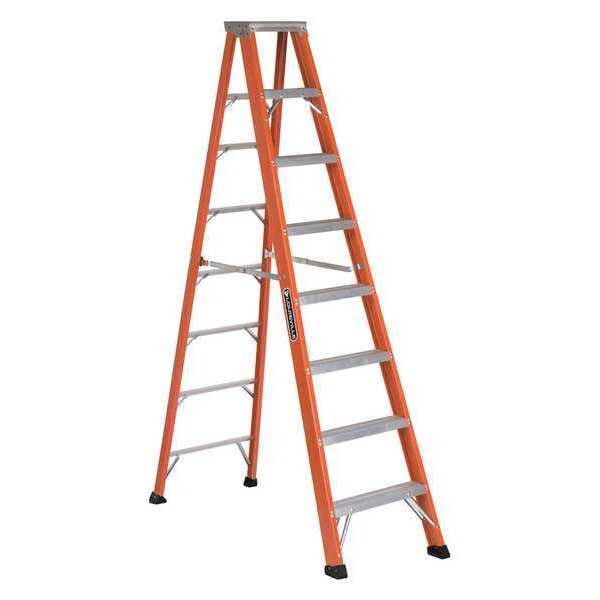 8 ft Fiberglass Stepladder, 375 lb Capacity
