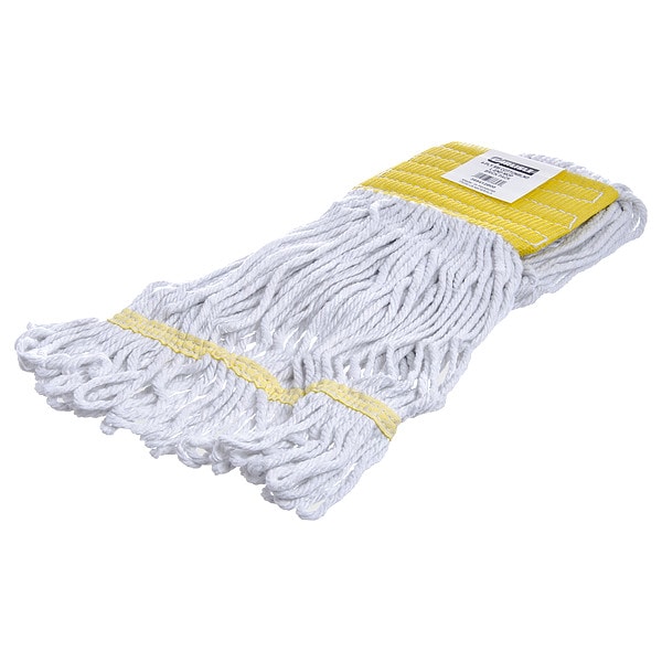 Small Band Mop, Looped-End, Yellow Band, PK12