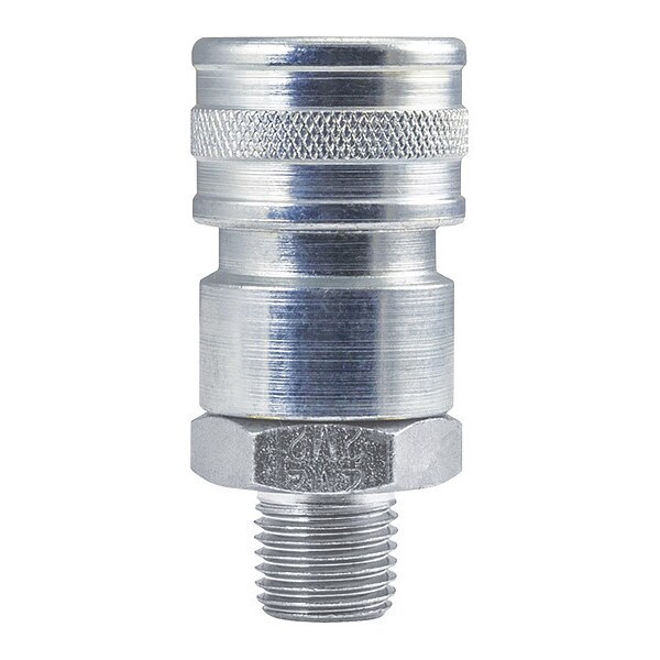 Socket, Valved, 2Way, Snap-Tite, Steel, 3/8"