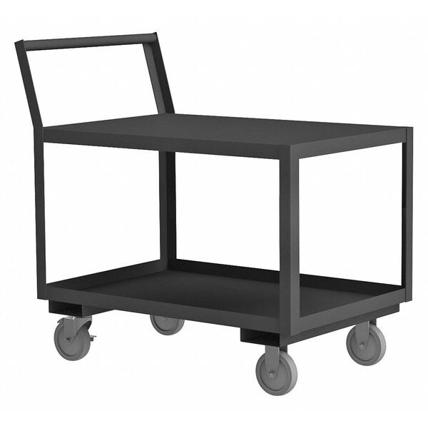 Low Deck Service Truck W/ 5"X1-1/4" Polyurethane, 2 Shlvs, 24X36X37-1/2