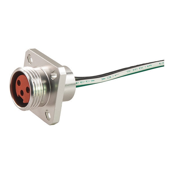 Recptacl, Mini, Hi-Temp, F, Flange, 2 P, 1 ft.