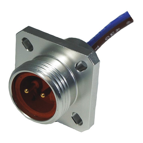 Recptacl, Mini, Hi-Temp, M Flange, 2 P, 1 ft.