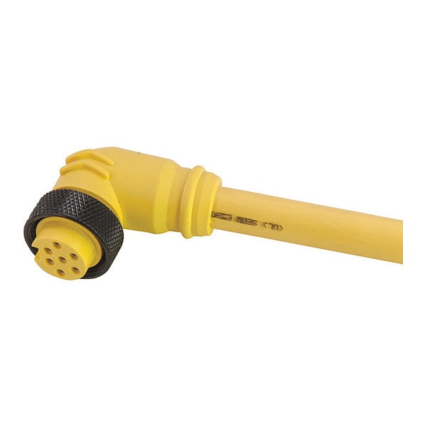 Cordset, Mini, PVC, Female, 6 Pole, 12 ft.