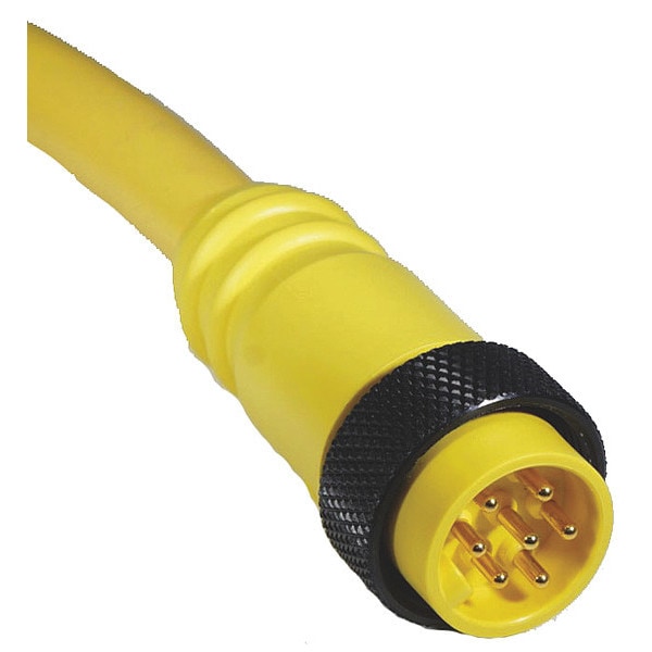 Cordset, Mini, PVC, Male, 6 Pole, 12 ft.