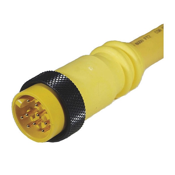 Cordset, Mini, PVC, Male, 12 Pole, 20 ft.