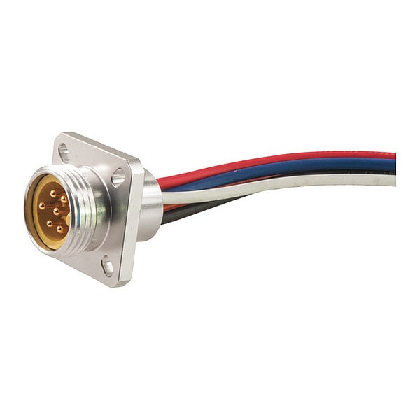 Receptacle, MiniSize, M, Flg Mt 2 P, 1 ft.