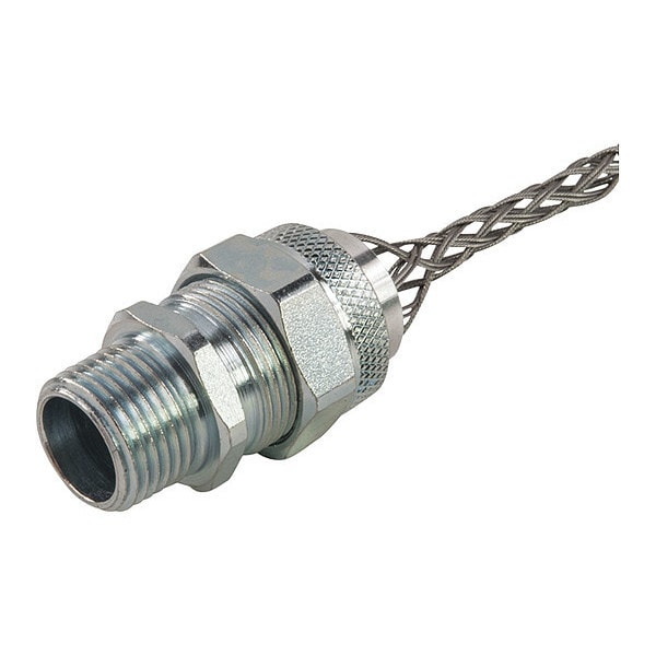 Cord Grip, Steel, 1" NPT, .500-.562, Mesh