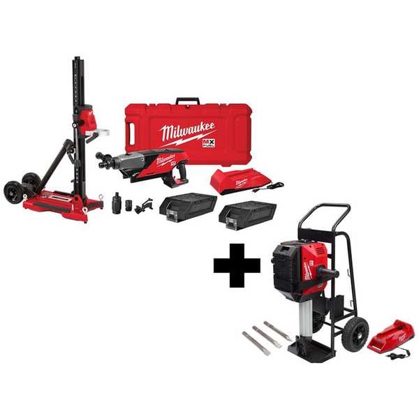 MX FUEL Handheld Core Drill Kit w/ Stand + MX FUEL Breaker Kit