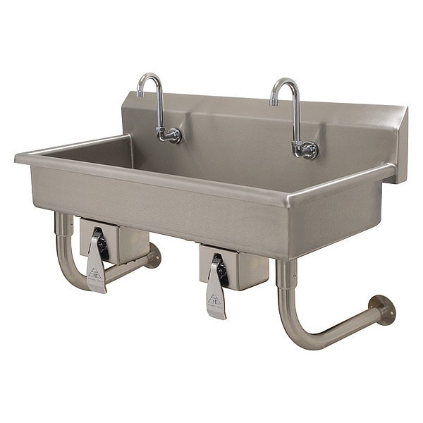 Wash Sink, NSF, Hands-Free, 2Stn, Knee Pedal
