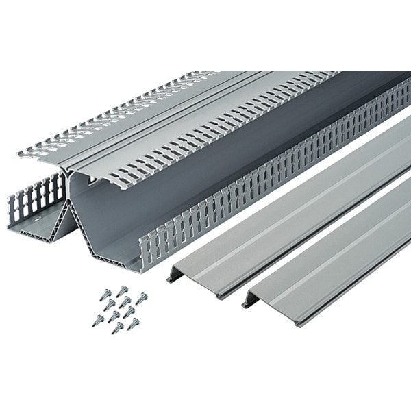 DIN Rail Wiring Duct, Lead-Free PVC, 8.23" x 4.12" x 1' (6-Pack), Light Gray