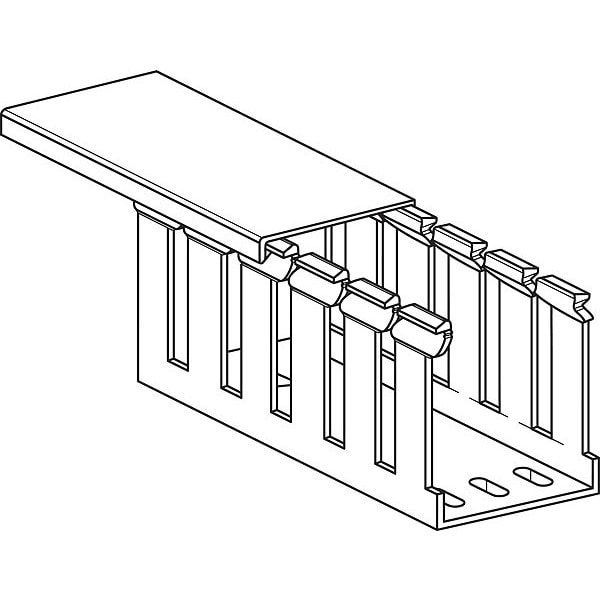 Base Wiring Duct, Type G, Wide Slot, Light Gray, 0.75" x 1.5" x 1' (6-Pack), Adhesive